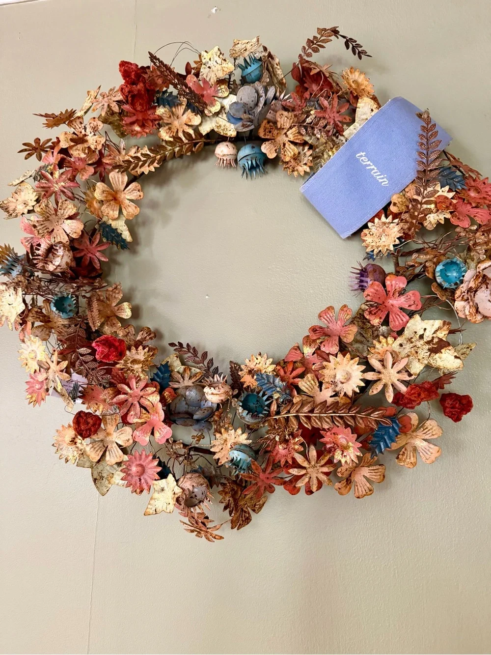 Terrain Gilded botanical iron + velvet wreath